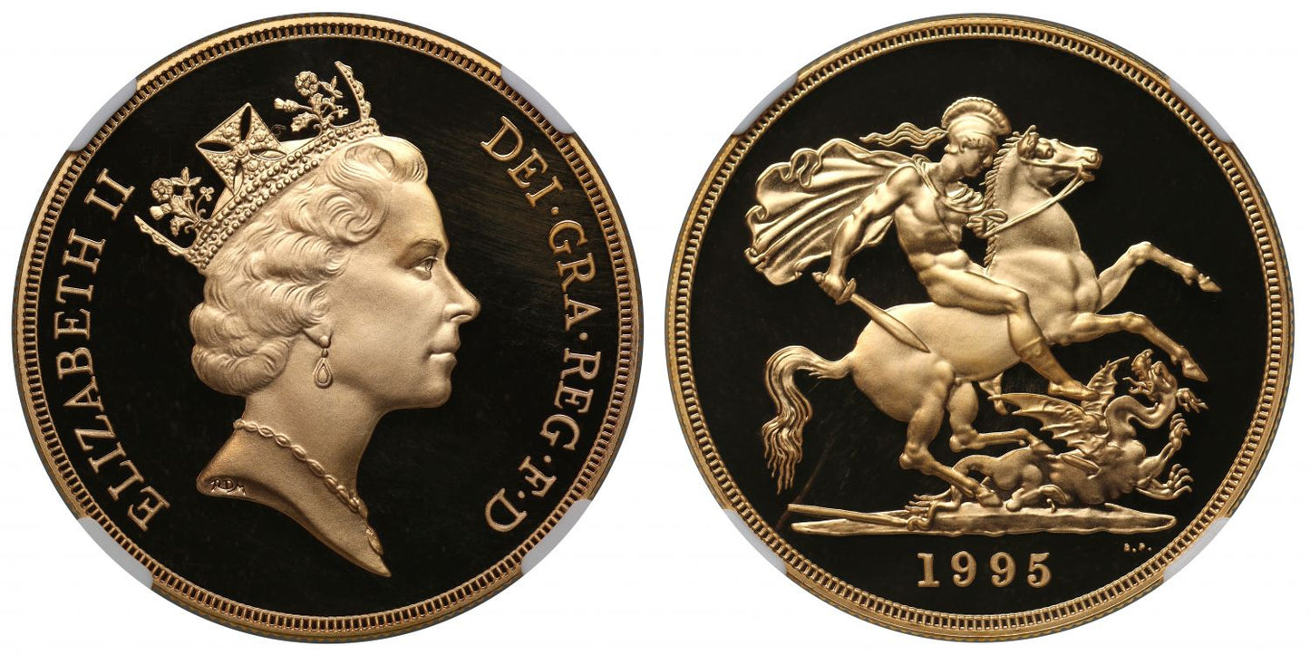 Elizabeth II 1995 proof Five-Pounds PF69 ULTRA CAMEO