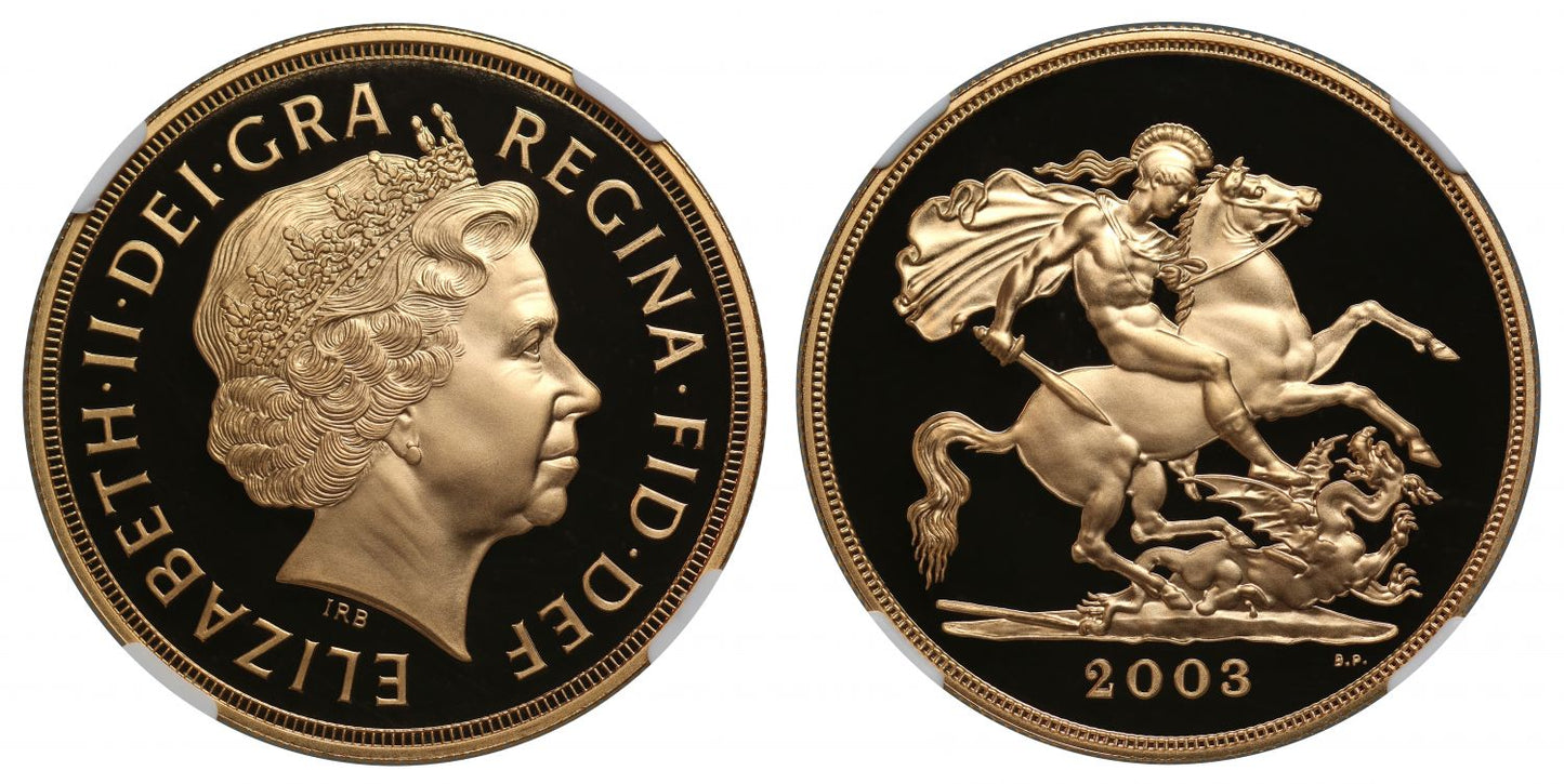 Elizabeth II 2003 proof Five-Pounds PF70 ULTRA CAMEO