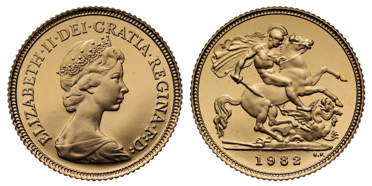 Elizabeth II 1982 proof Half-Sovereign - Main Image