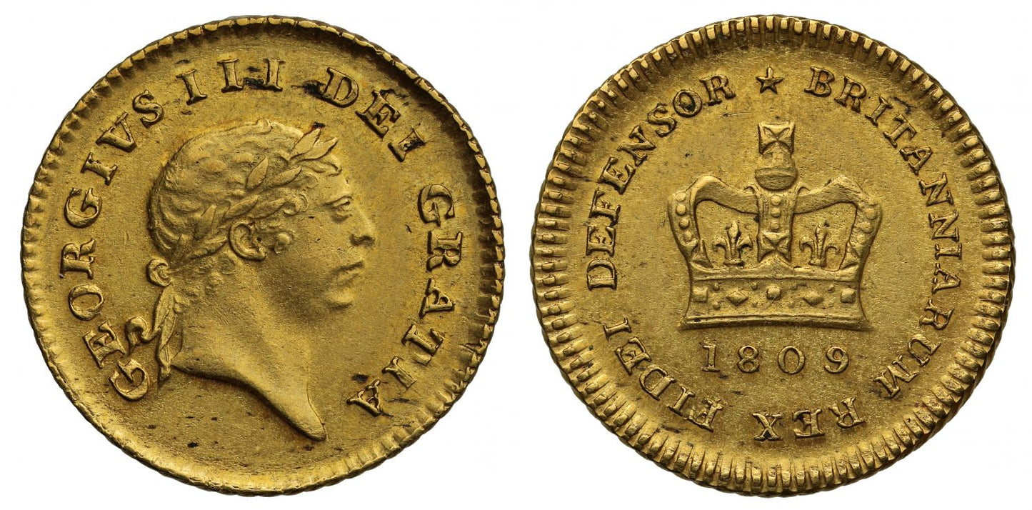George III 1809 Third-Guinea of Seven Shillings, 3rd type, 2nd bust