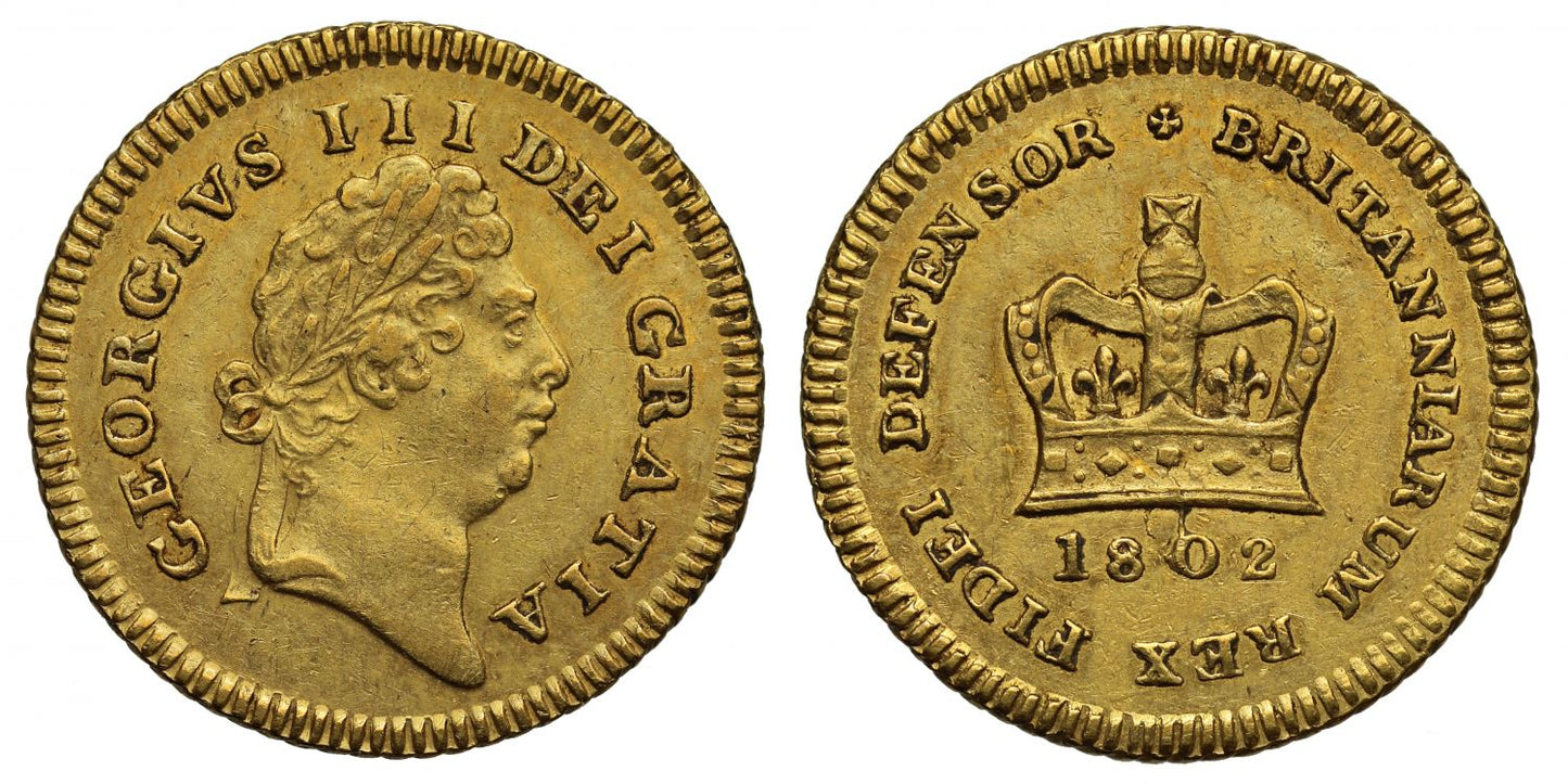 George III 1802 Third-Guinea of Seven Shillings, 2nd type,1st bust