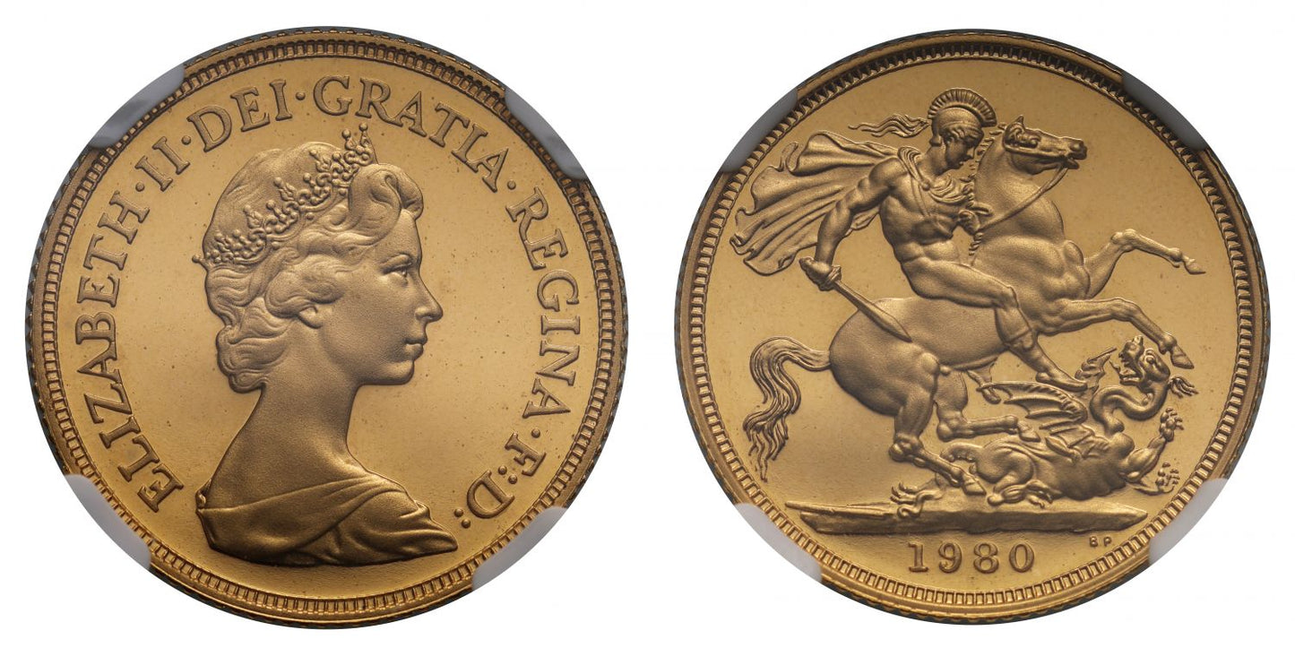 Elizabeth II 1980 Proof Sovereign PF68 ULTRA CAMEO