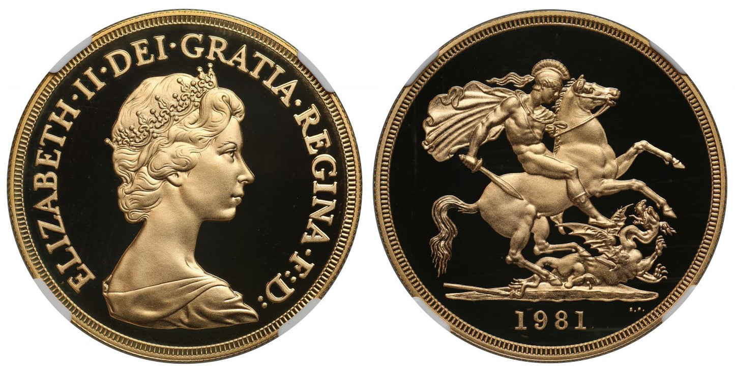 Elizabeth II 1981 proof Five-Pounds PF69 ULTRA CAMEO
