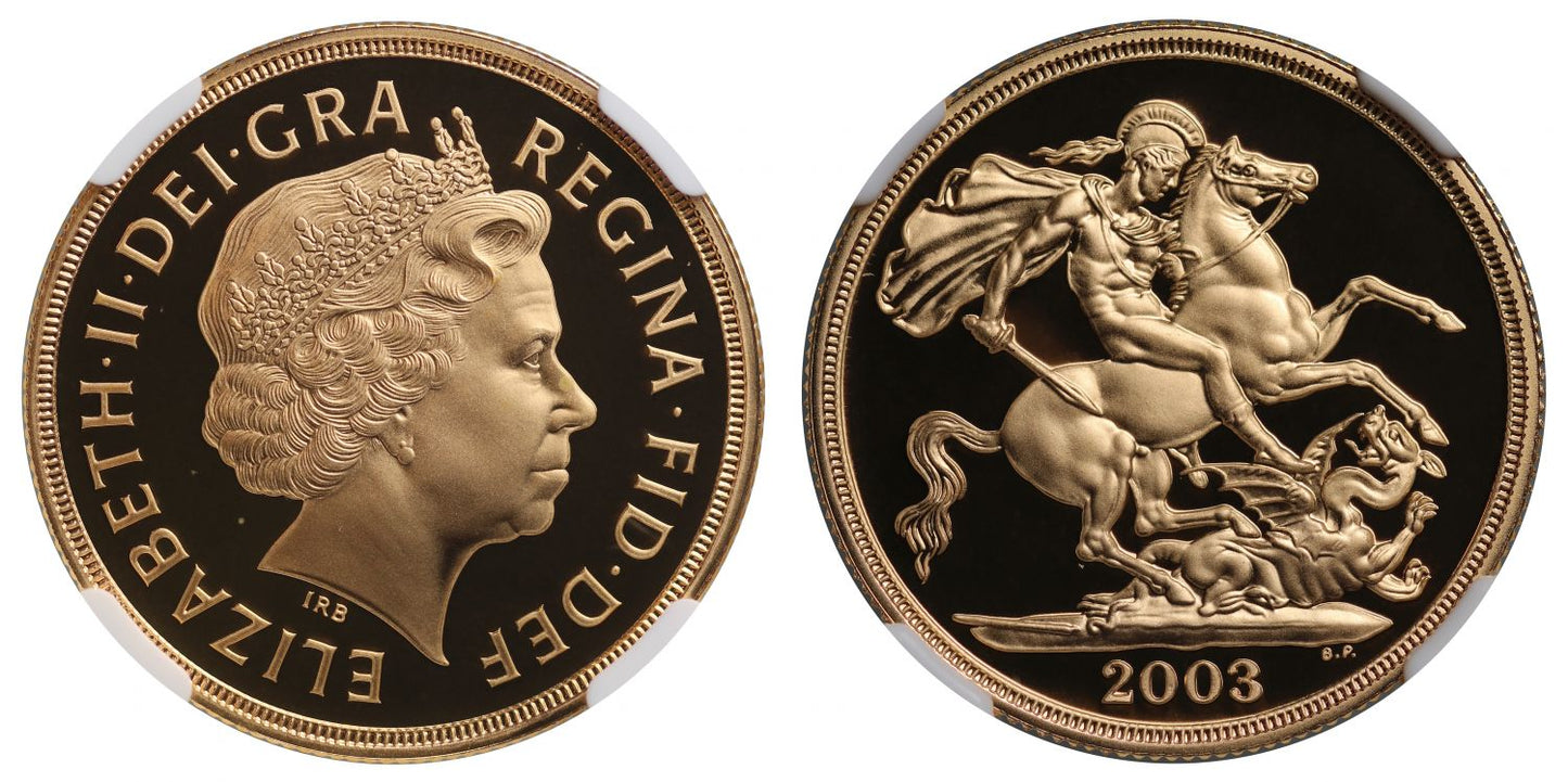 Elizabeth II 2003 proof Two-Pounds PF69 ULTRA CAMEO