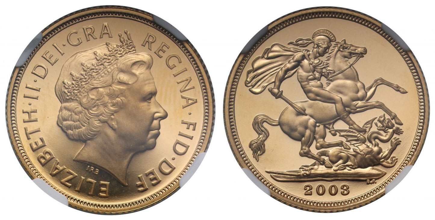 Elizabeth II 2003 proof Sovereign PF68 ULTRA CAMEO