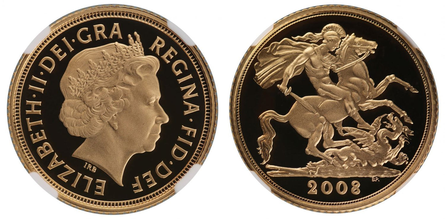 Elizabeth II 2008 proof Half-Sovereign PF70 ULTRA CAMEO