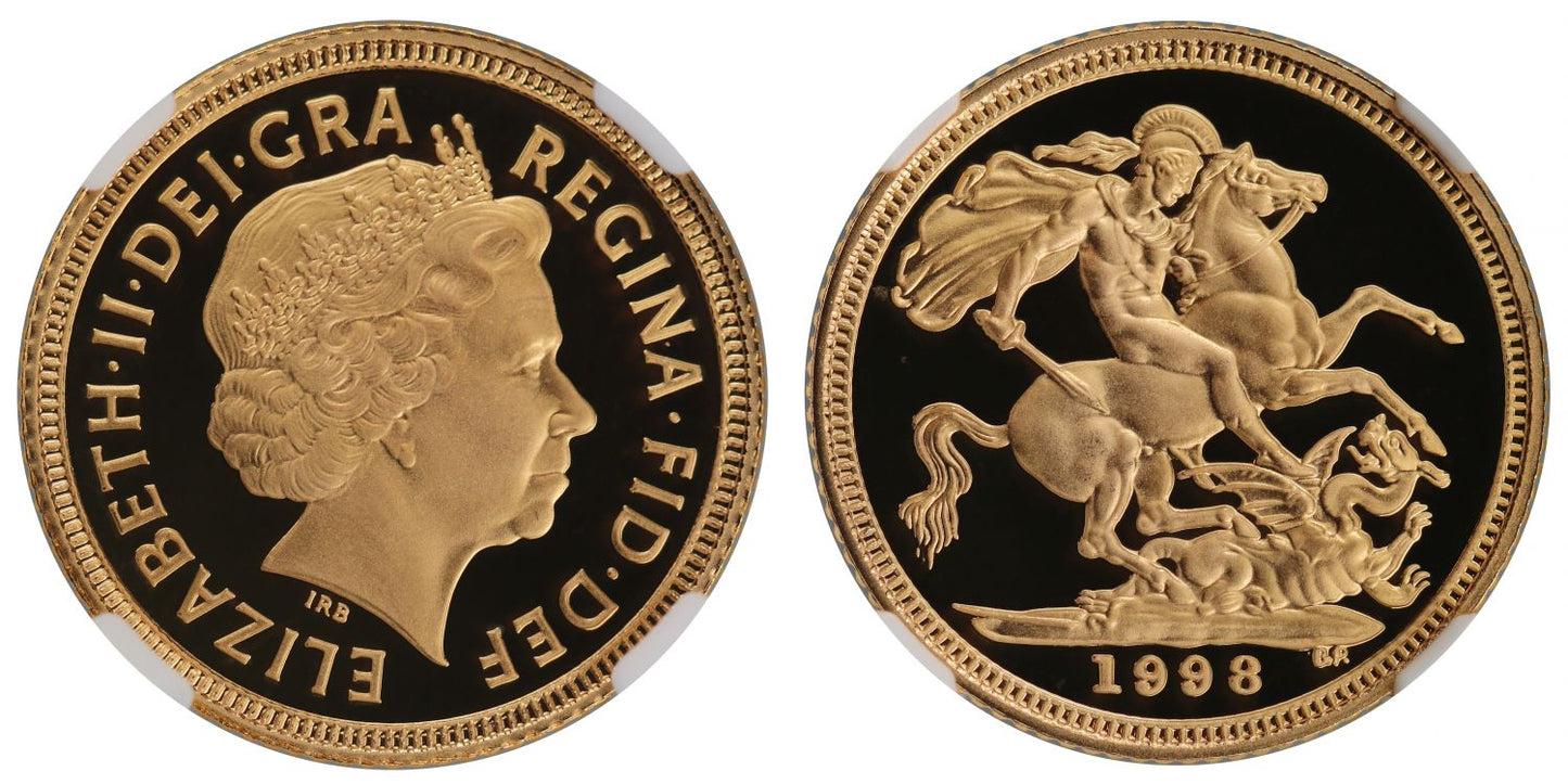 Elizabeth II 1998 proof Half-Sovereign PF69 ULTRA CAMEO