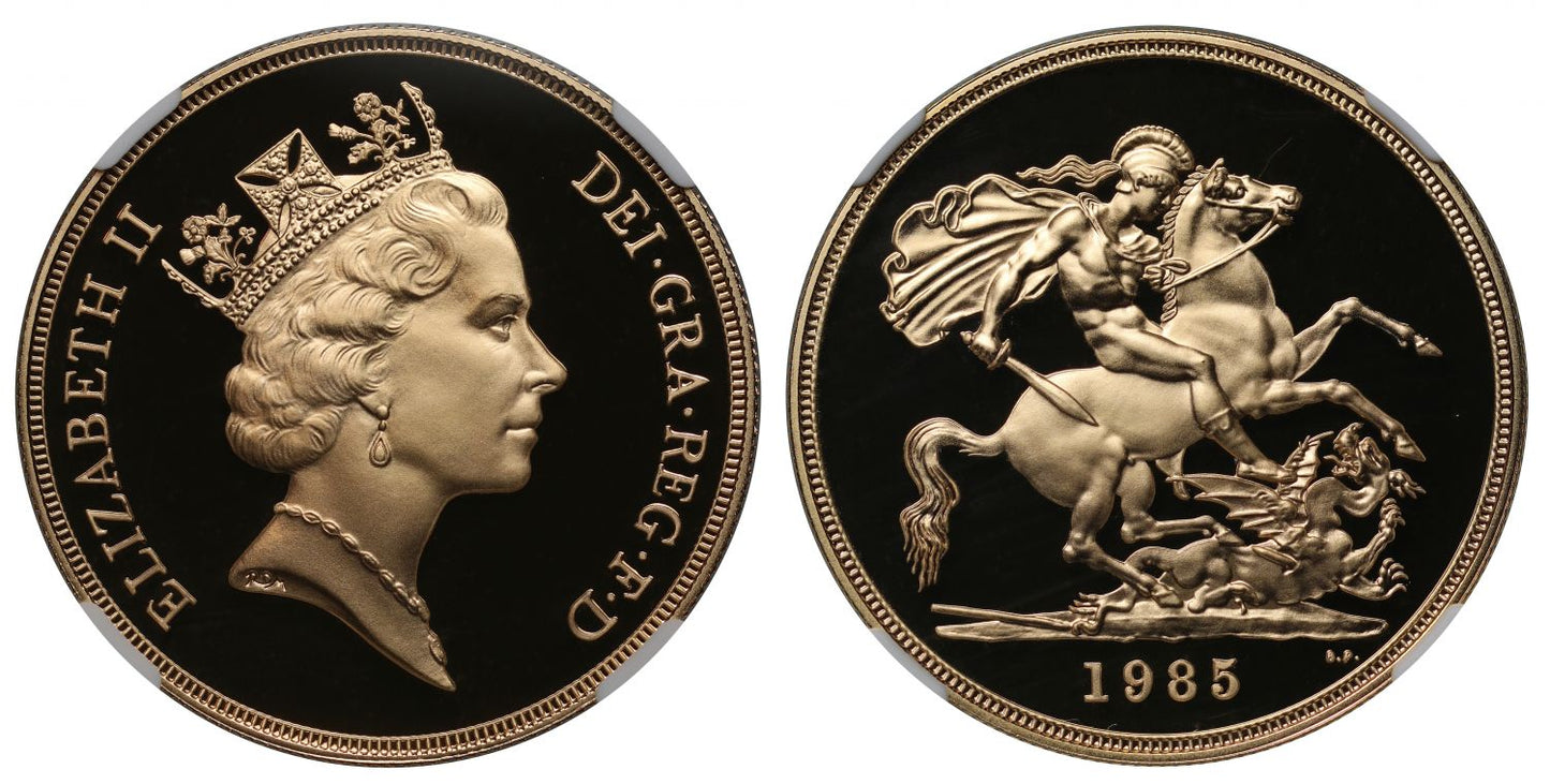 Elizabeth II 1985 proof Five-Pounds PF69 ULTRA CAMEO