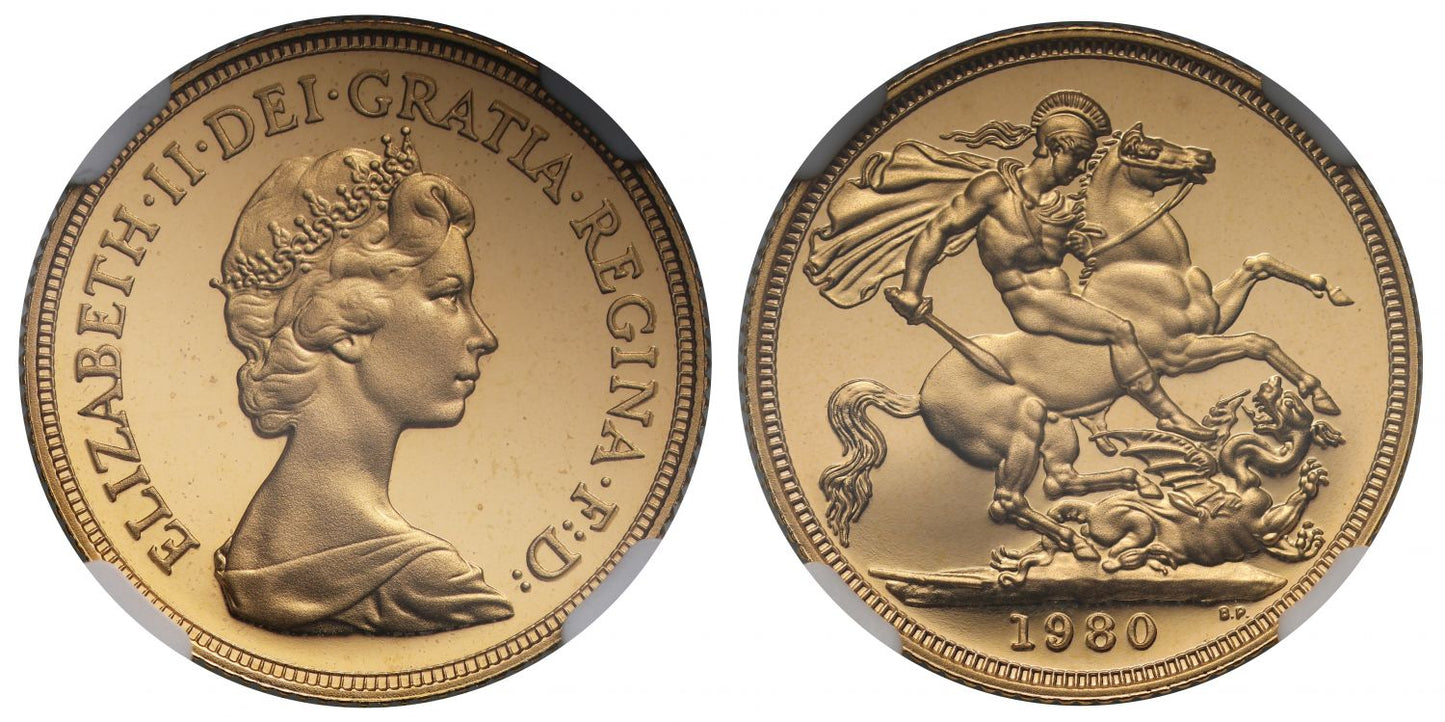 Elizabeth II 1980 proof Sovereign PF68 ULTRA CAMEO