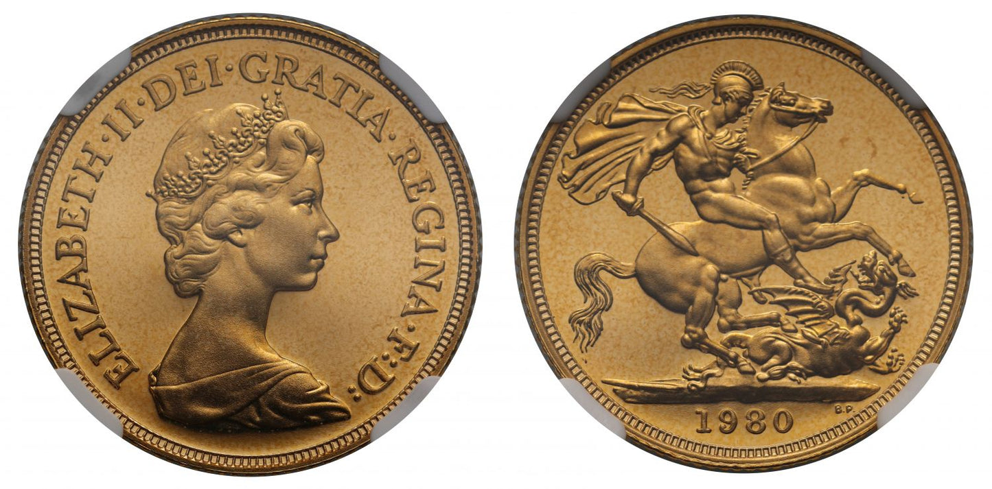Elizabeth II 1980 Proof Sovereign PF68 ULTRA CAMEO