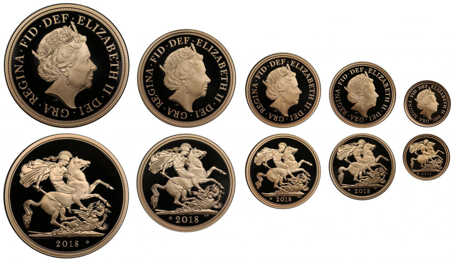Elizabeth II 2018 gold Proof Set of five - 65th Anniversary of the Coronation