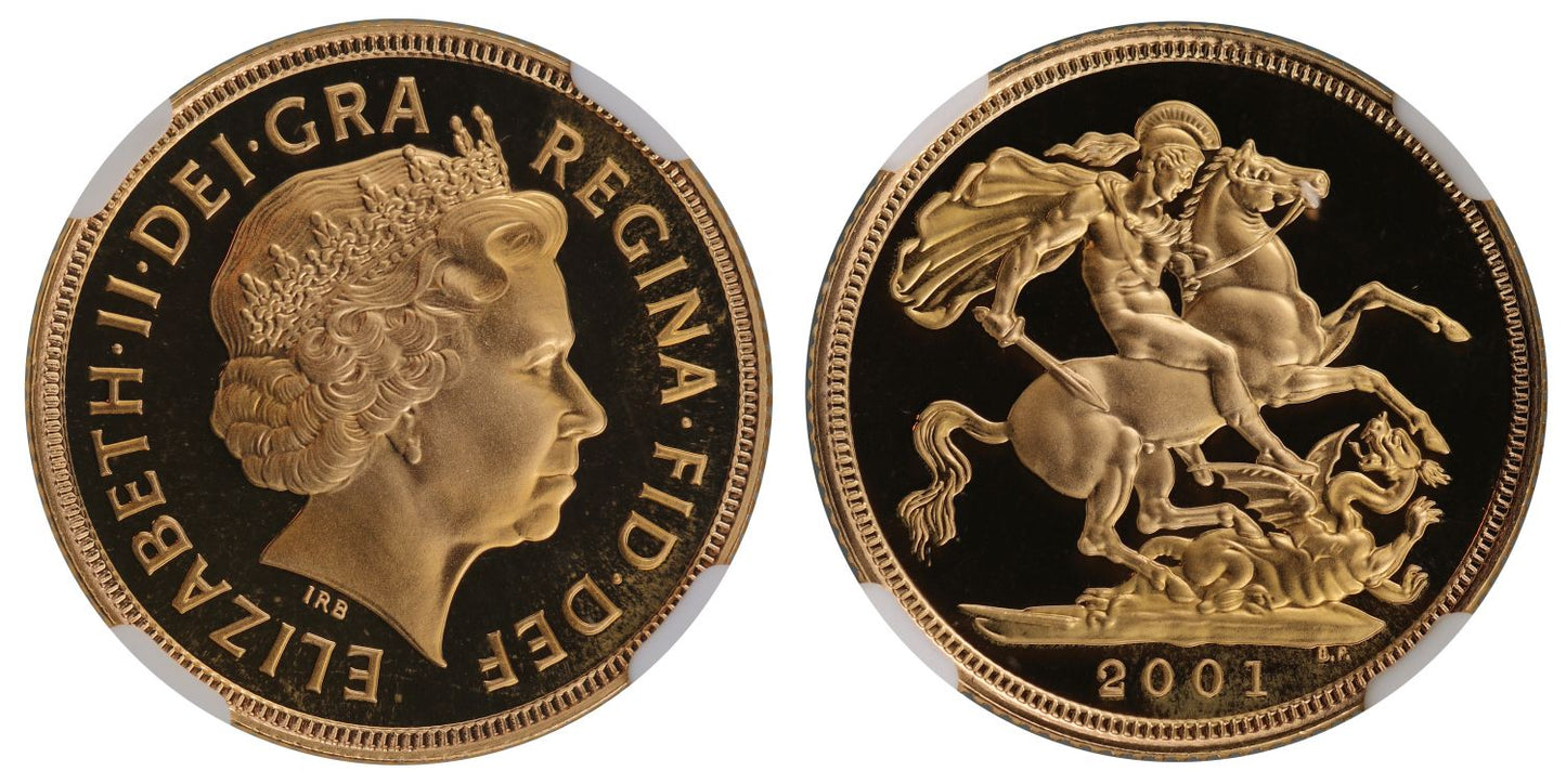 Elizabeth II 2001 proof Sovereign PF68 ULTRA CAMEO