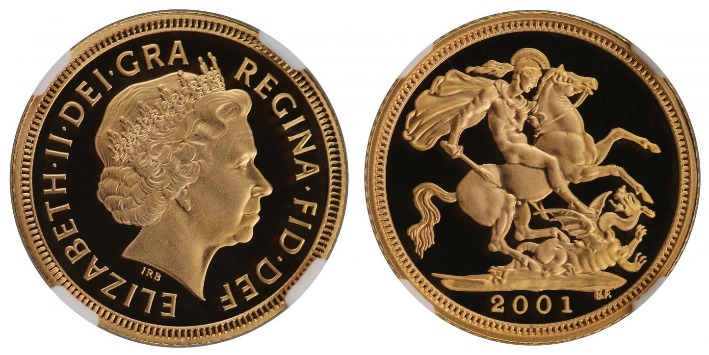 Elizabeth II 2001 proof Half-Sovereign PF69 ULTRA CAMEO