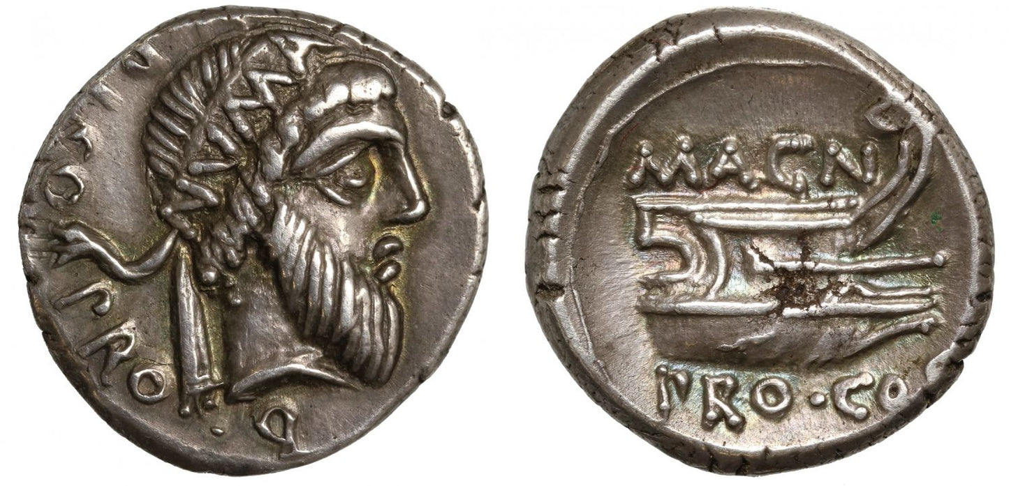 Cn. Pompeius Magnus, silver Denarius, travelling mint, Spring 48 BC, ex Feirstein
