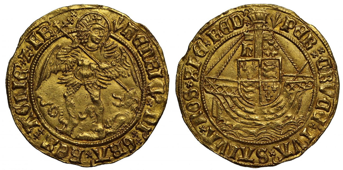Henry VII gold Angel mintmark pheon