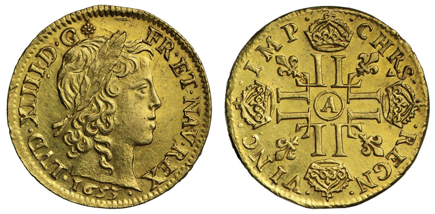 France, 1653 Louis d’Or “à la mèche longue”