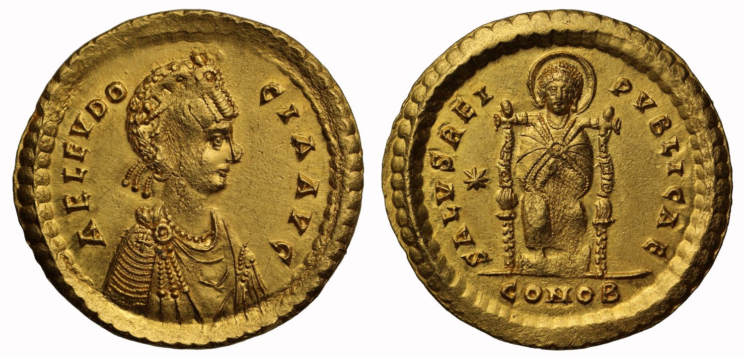Aelia Eudocia, Gold Medallion of 2 Solidi