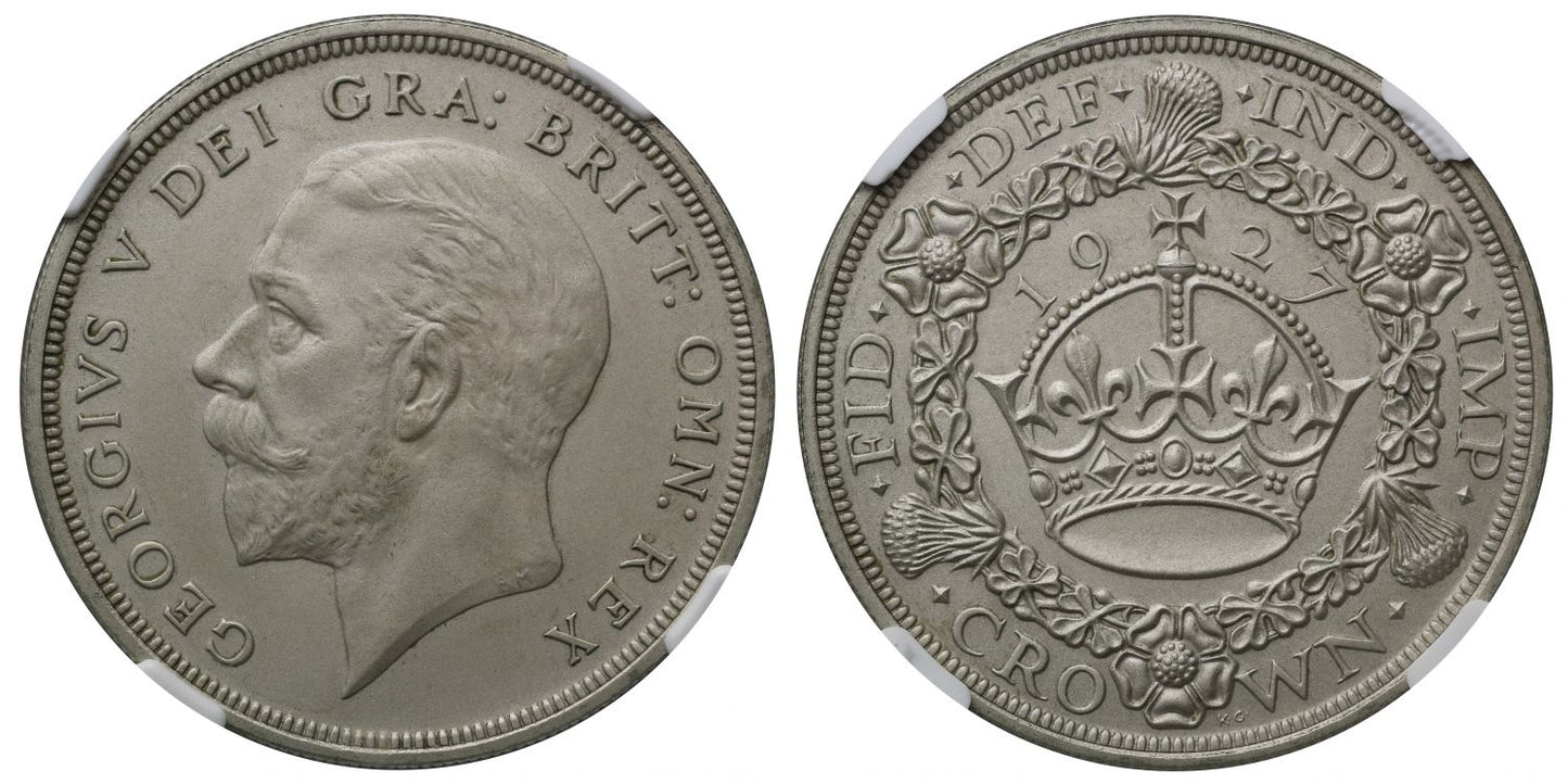 George V 1927 matt Proof Wreath Crown PF67