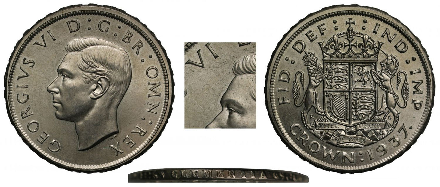 George VI 1937 Pattern Crown, inscribed edge