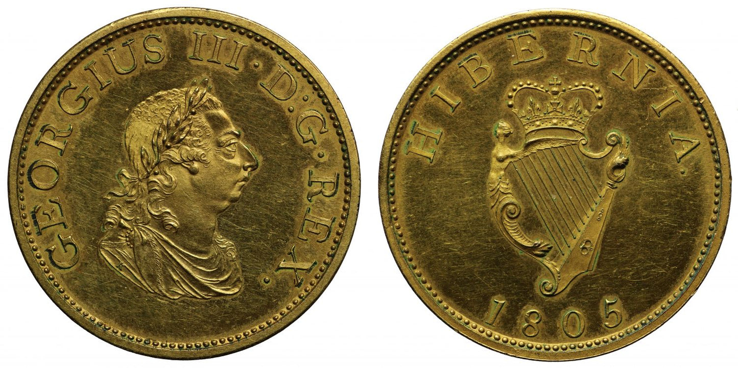 Ireland, George III 1805 gilt proof Halfpenny