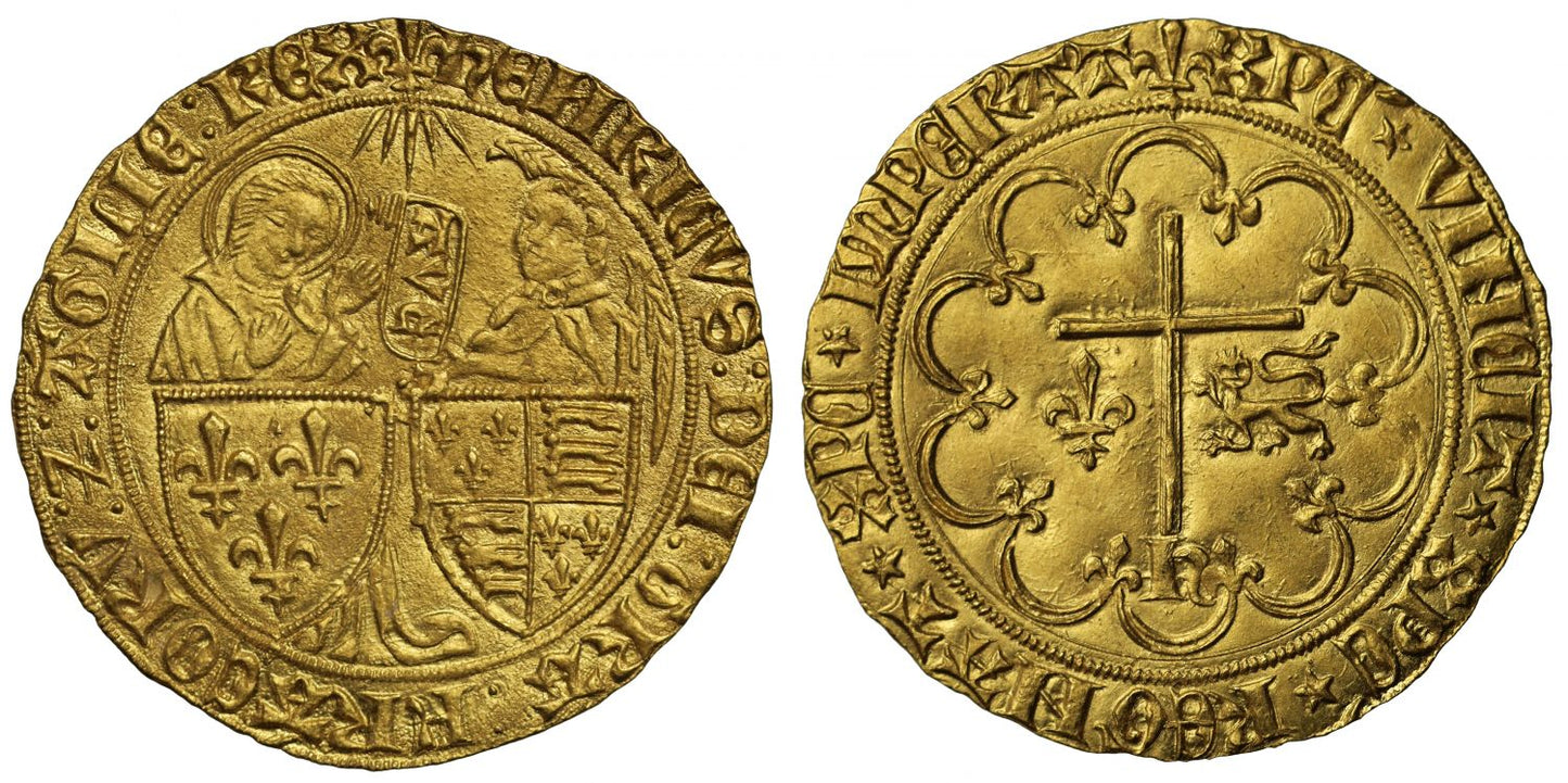 Anglo-Gallic, Henry VI Salut d'Or, St Lô, mm lis