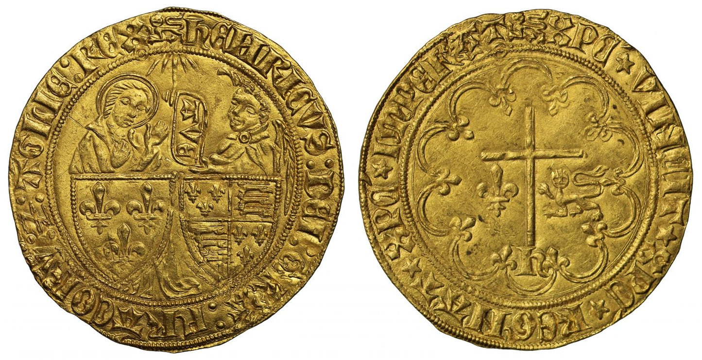 Anglo-Gallic, Henry VI Salut d'Or, Rouen, 2nd issue, AGC 386F 1/b
