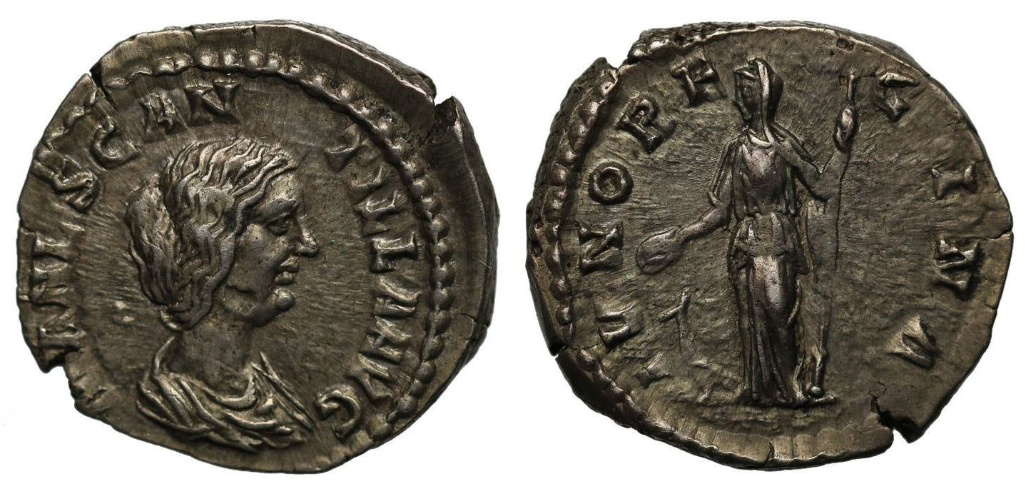 Manlia Scantilla, Silver Denarius, Ch XF, 4/5, 5/5