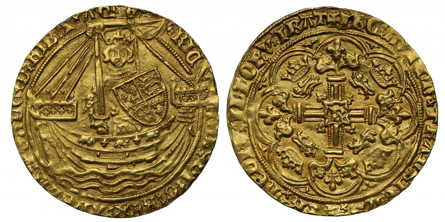 Richard II Noble, London, early type 1b, new lettering, MS63