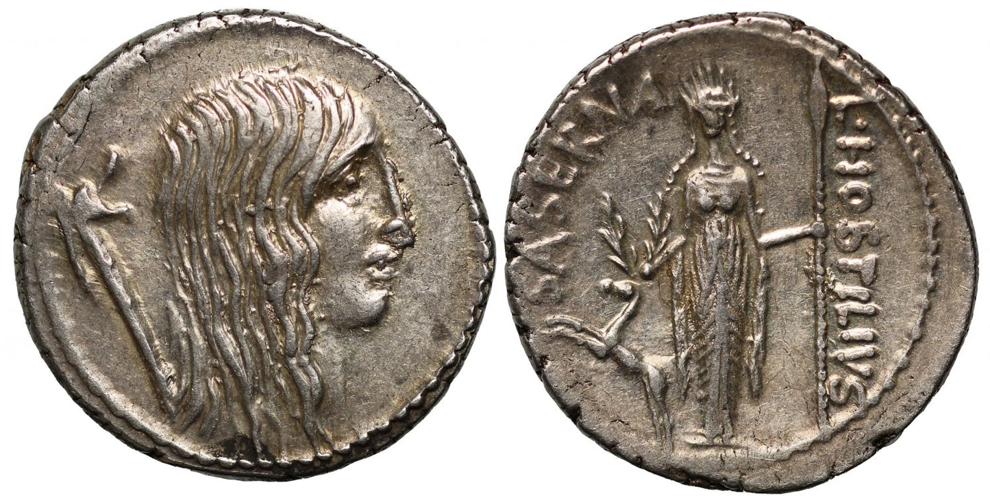 L. Hostilius Saserna, Silver Denarius