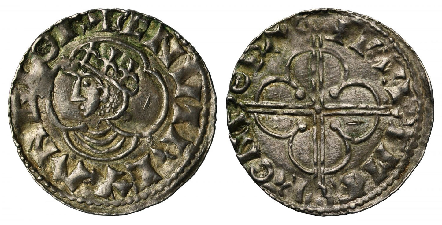 Canute Quatrefoil type Penny, Castle Gotha, Wulfmaer