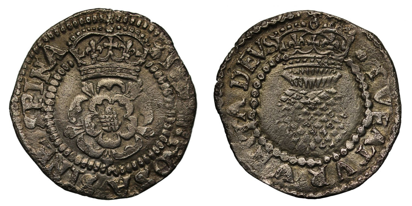 James I Halfgroat, mm thistle