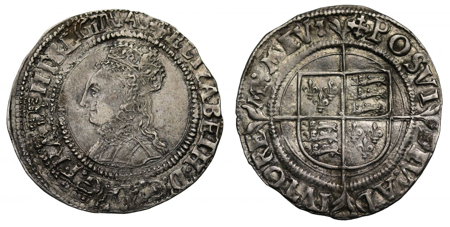 Elizabeth I silver Groat, 2nd issue mm crosslet