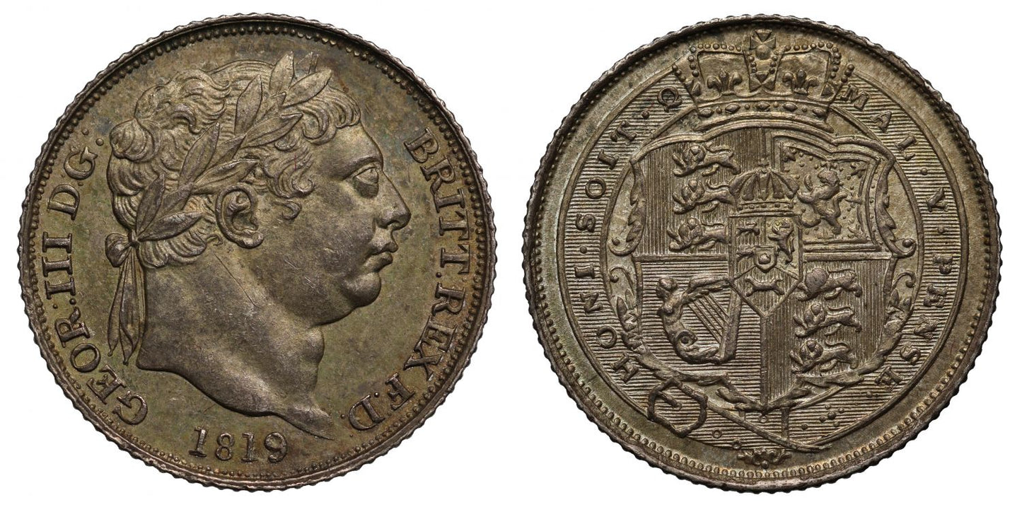 George III 1819 Sixpence, small 8 in date