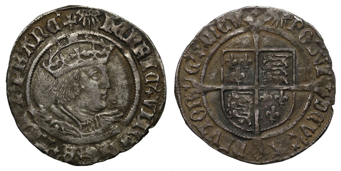 Henry VIII, Groat, mm sunburst to commemorate birth of Edward VI