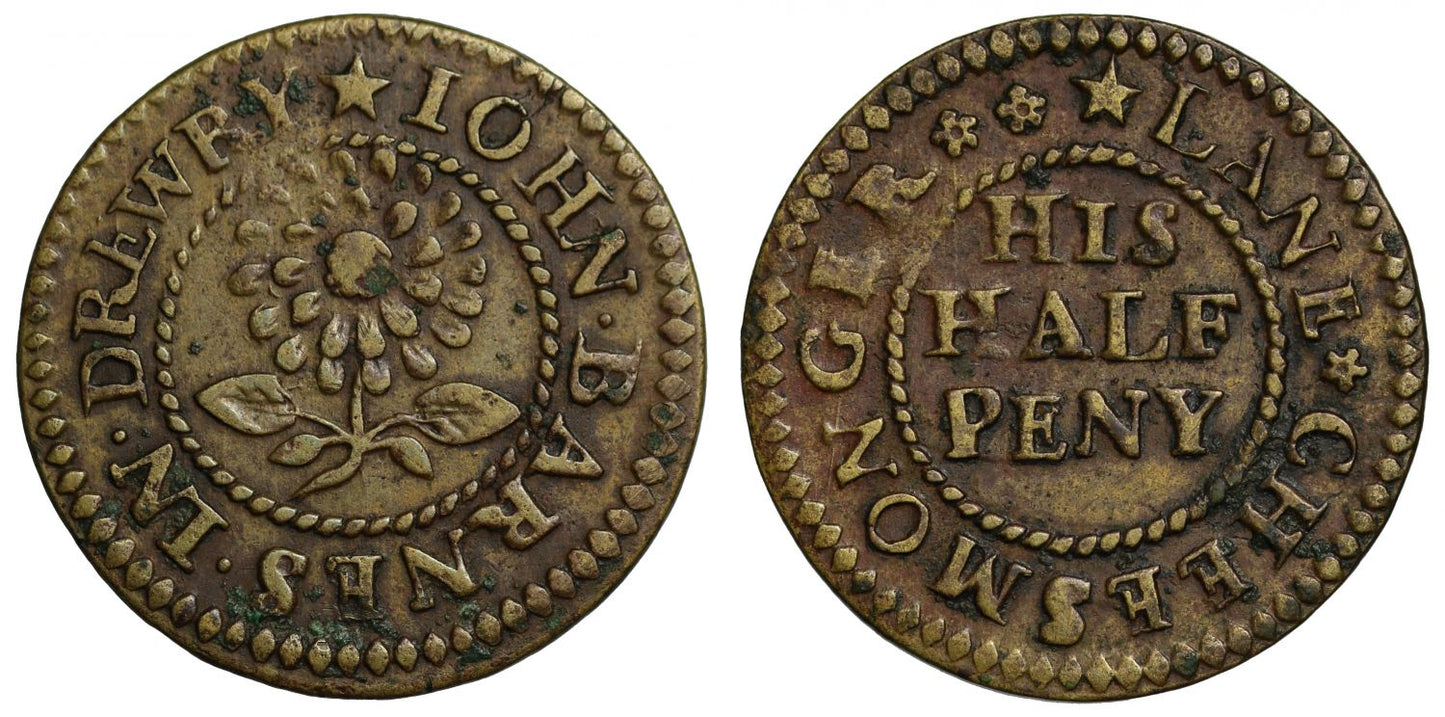 London Drury Lane John Barnes Token