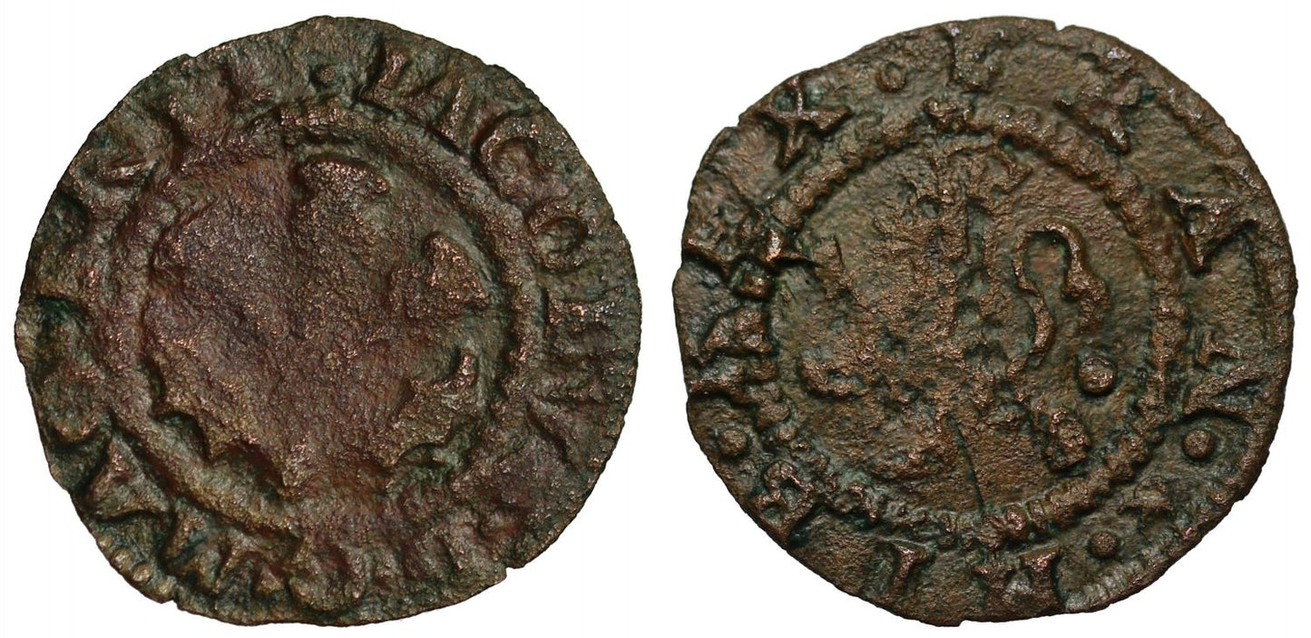 Scotland, James VI copper Penny, type II extremely rare