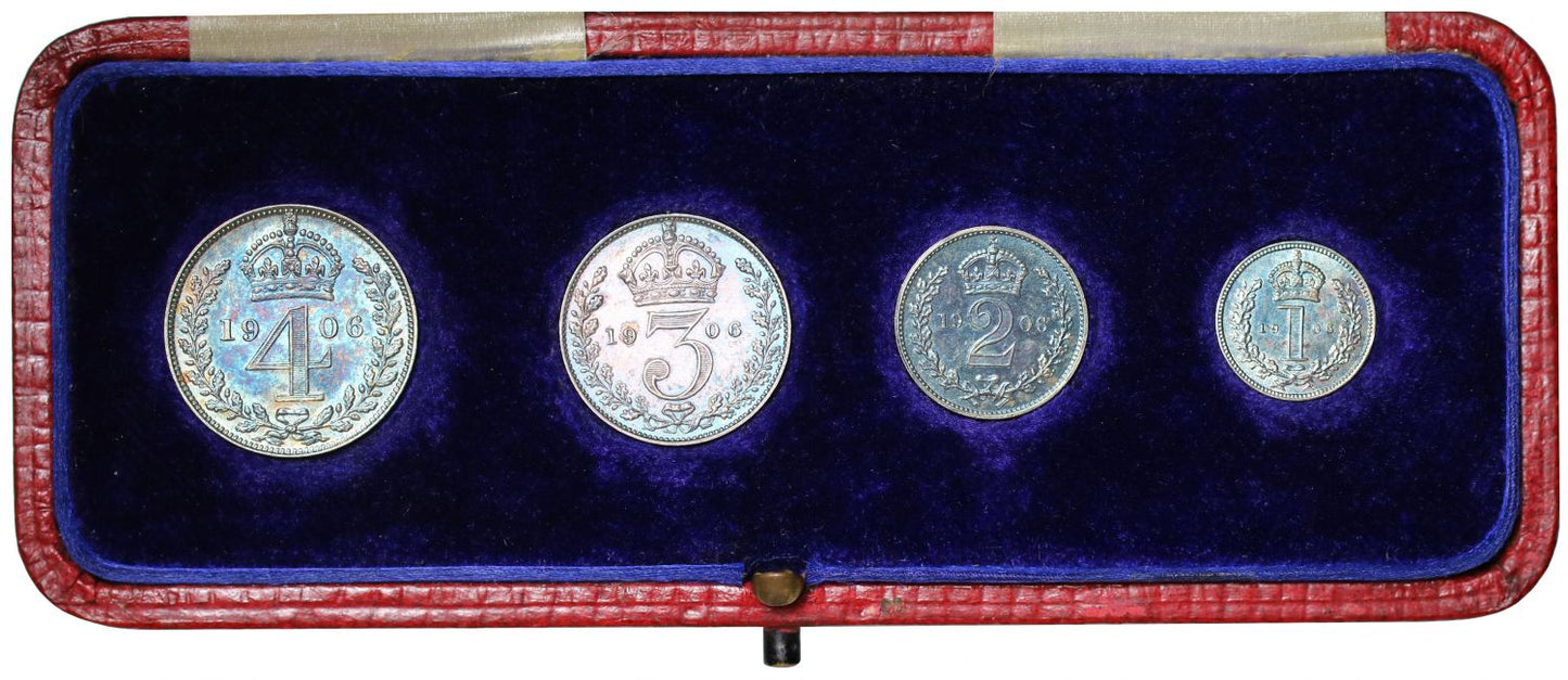 Edward VII 1906 Maundy Set, in original case