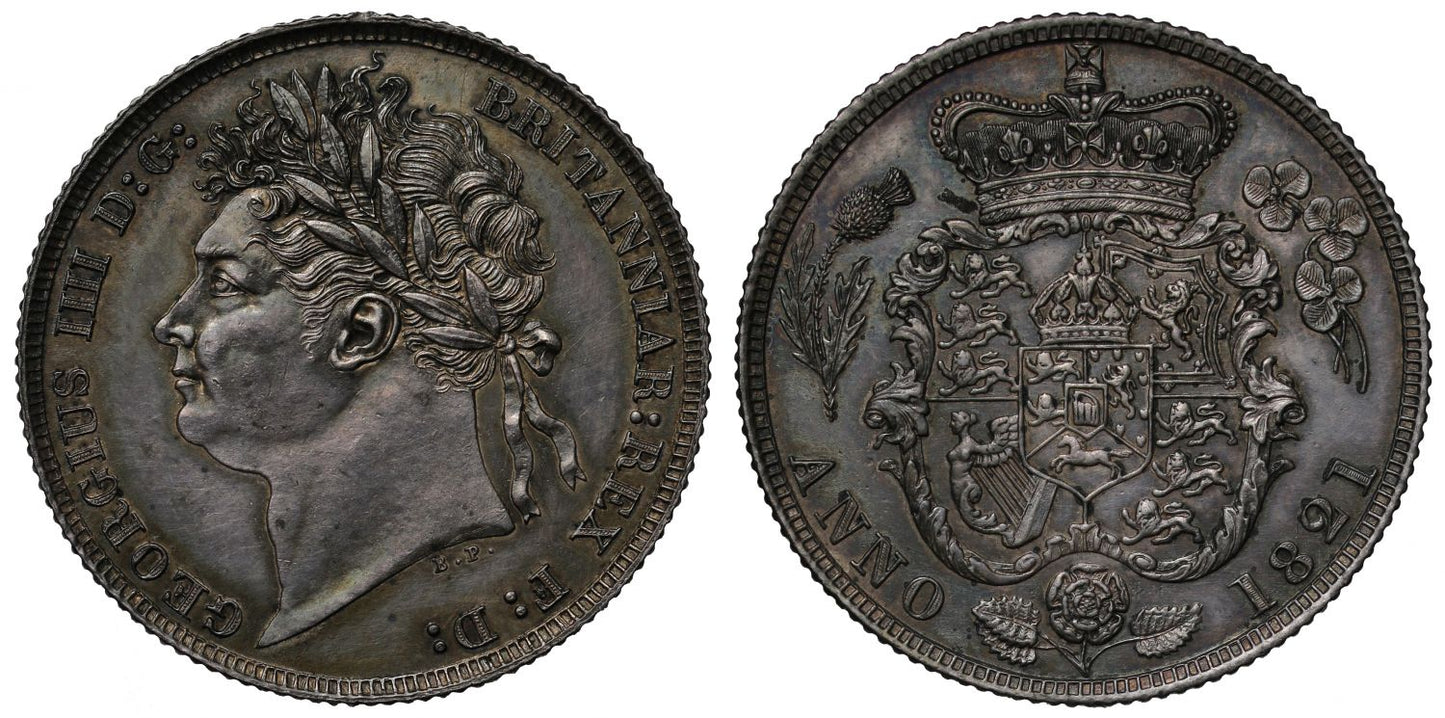 George IV 1821 Shilling, first laureate head, first reverse