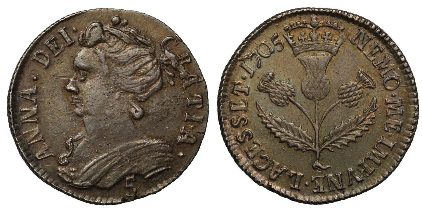 Scotland, Anne 1705 silver Five-Shillings