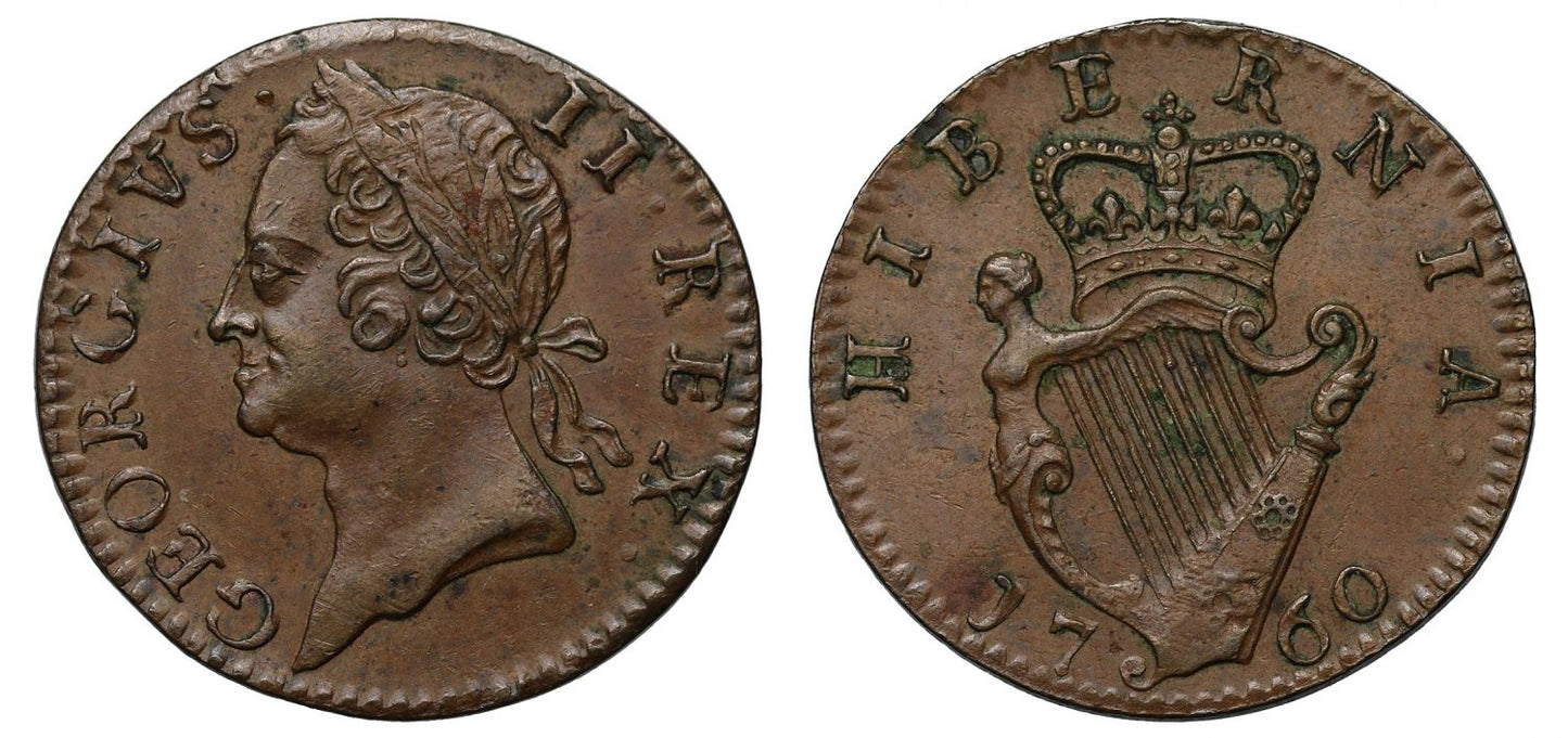 Ireland, George II 1760 copper Farthing