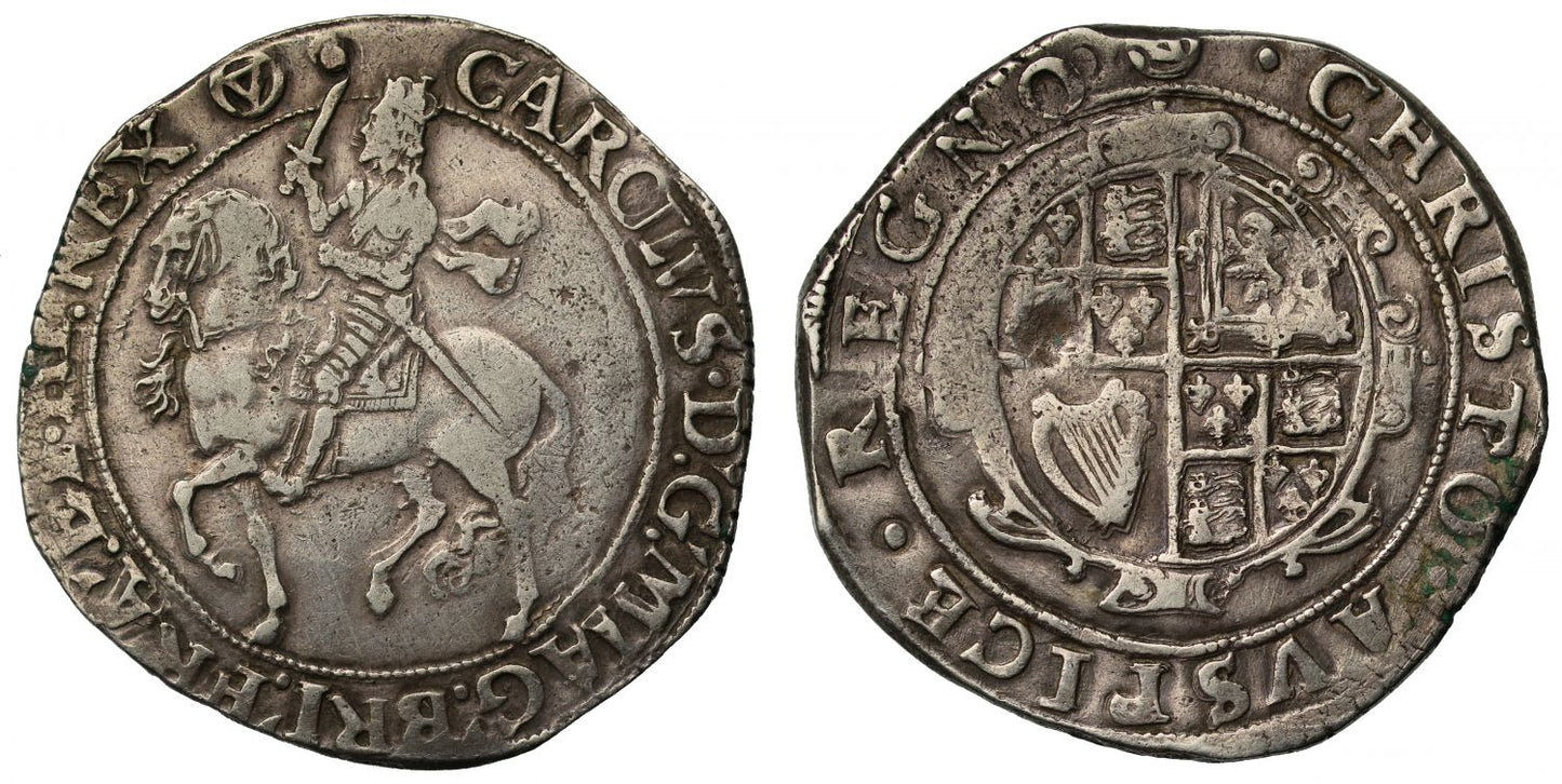 Charles I Halfcrown mm triangle in circle, inverted on obverse