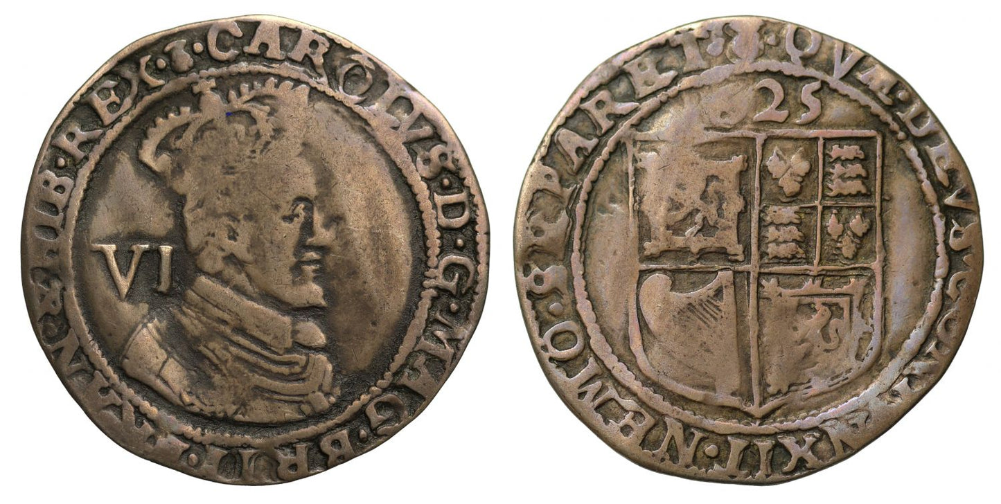 Scotland, Charles I 1625 6 Shillings, with portrait of James VI, very rare first date