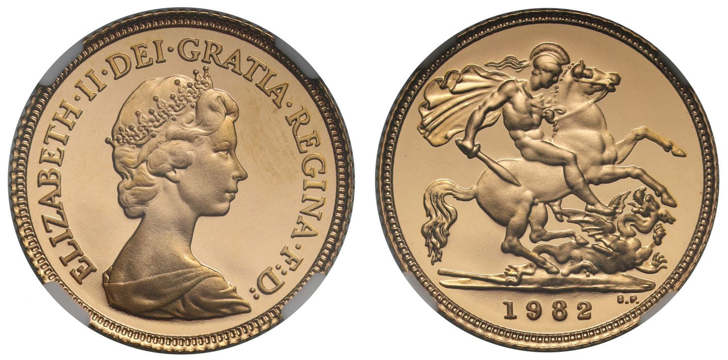 Elizabeth II 1982 proof Half-Sovereign PF68 ULTRA CAMEO