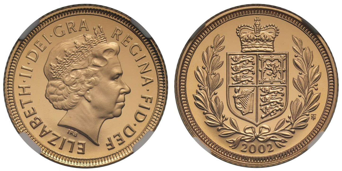 Elizabeth II 2002 proof Half-Sovereign PF69 ULTRA CAMEO