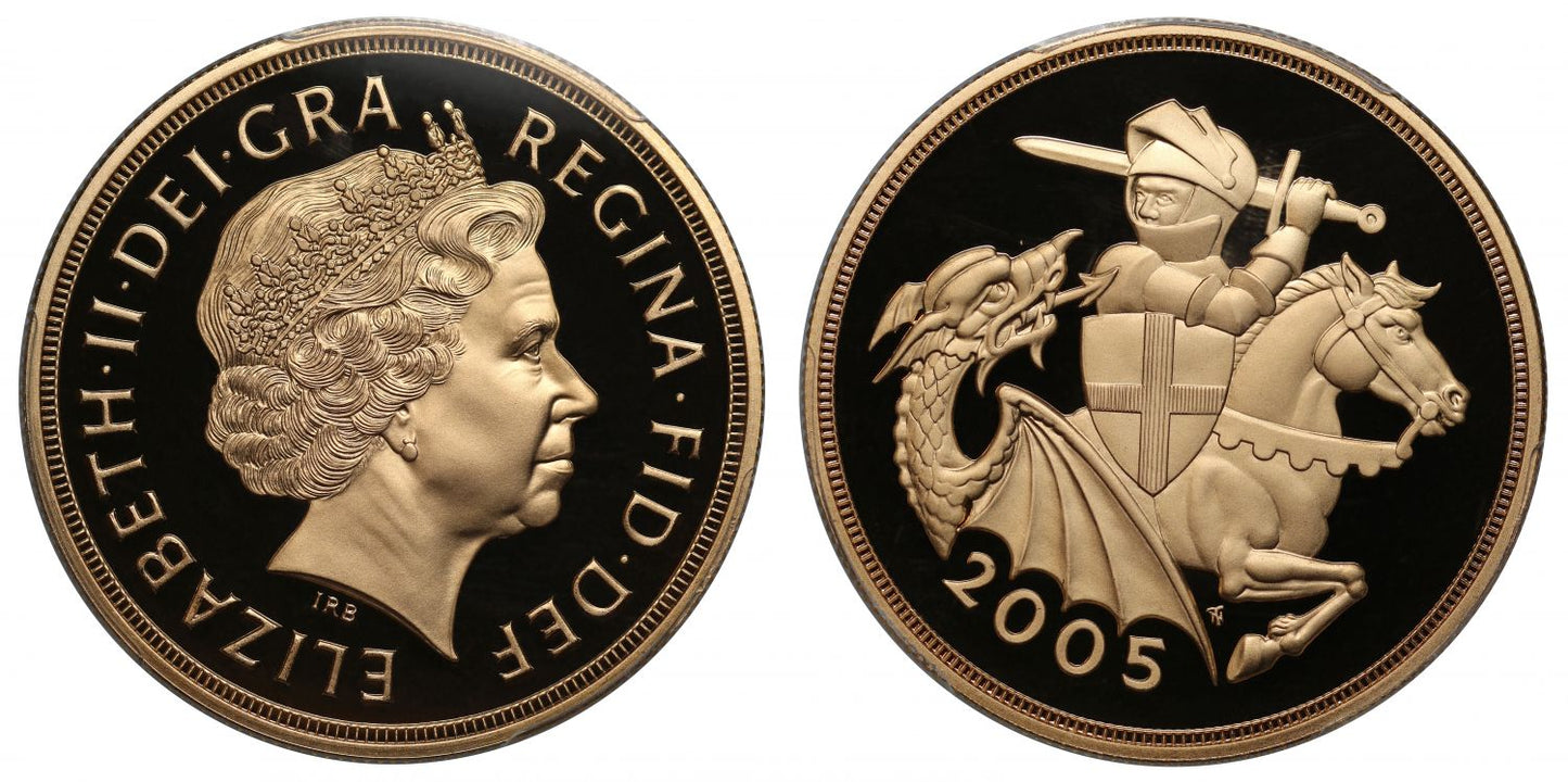 Elizabeth II 2005 proof Five-Pounds PR69 DEEP CAMEO