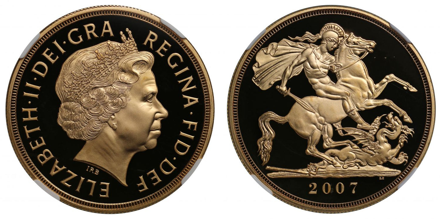 Elizabeth II 2007 proof Five-Pounds PF69 ULTRA CAMEO