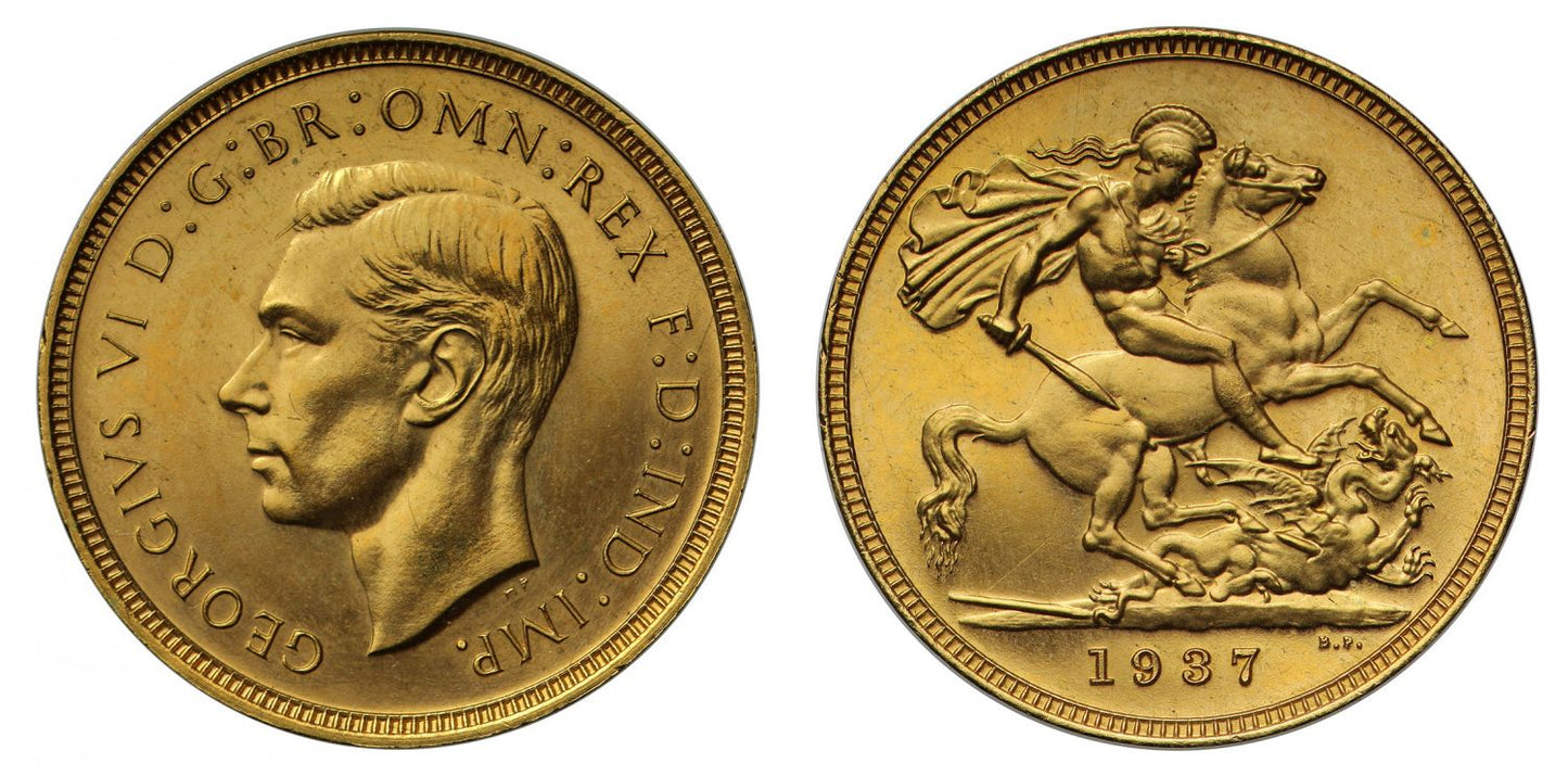 George VI 1937 proof Sovereign, only 5,501 struck