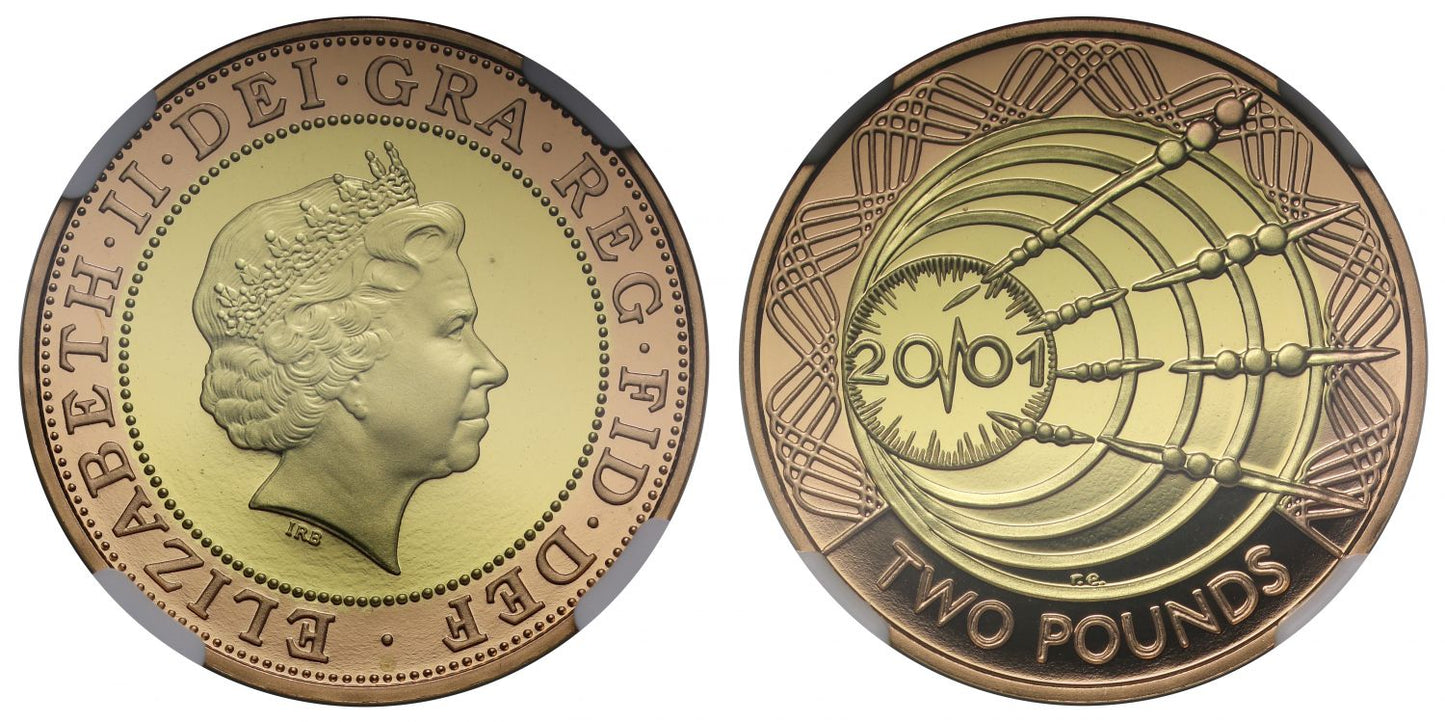 Elizabeth II 2001 proof Two-Pounds PF69 ULTRA CAMEO