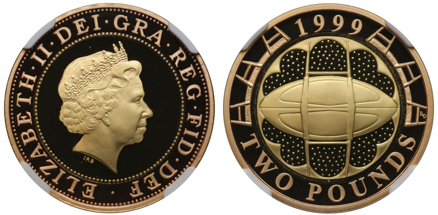 Elizabeth II 1999 proof Two-Pounds PF69 ULTRA CAMEO
