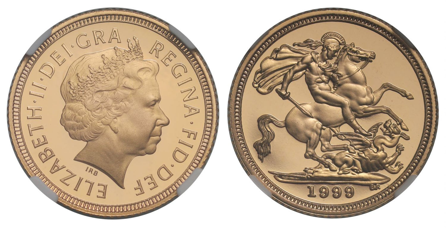 Elizabeth II 1999 proof Half-Sovereign PF70 ULTRA CAMEO